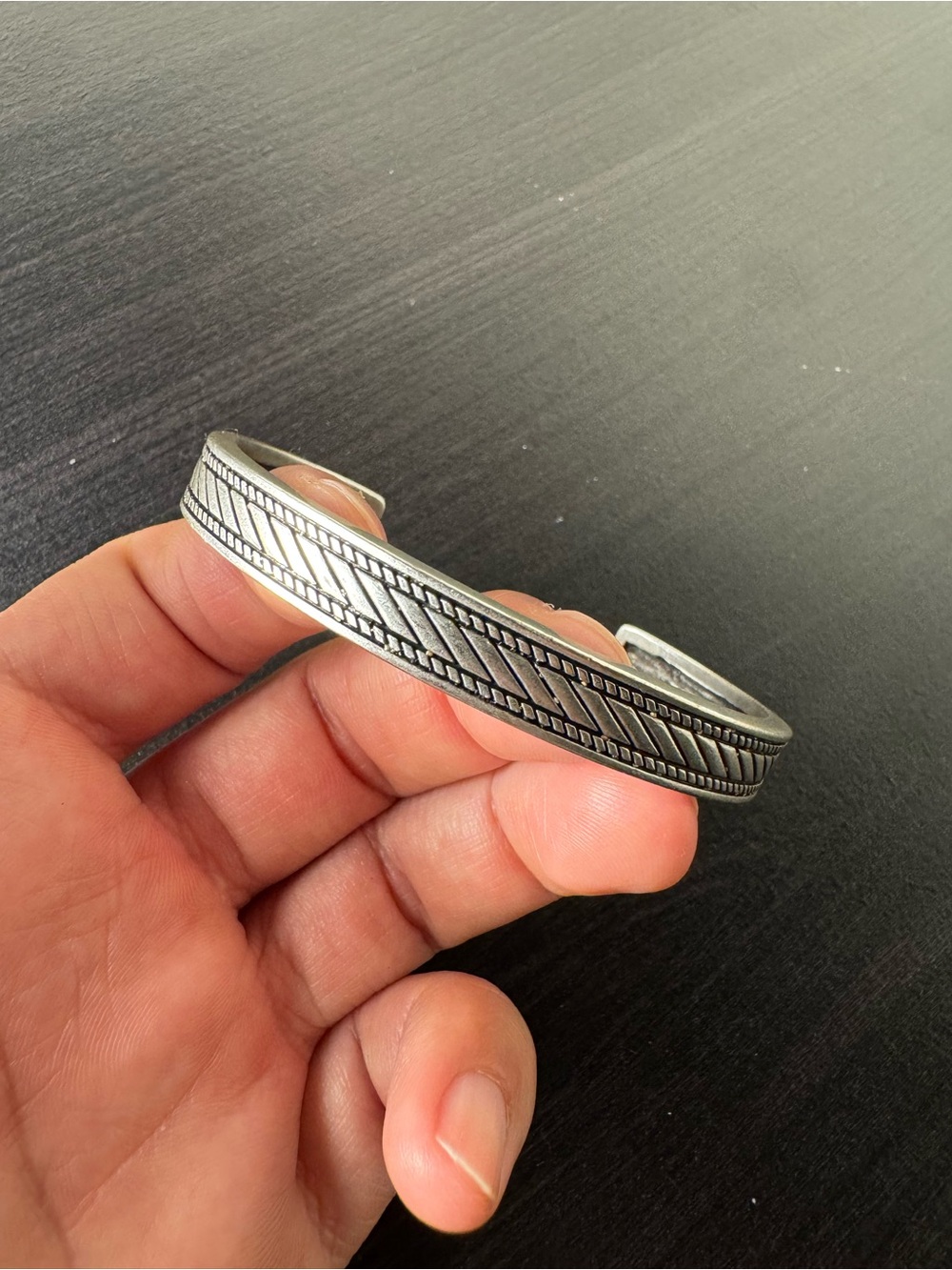 Men's Silver-Tone Braided Cuff Bracelet